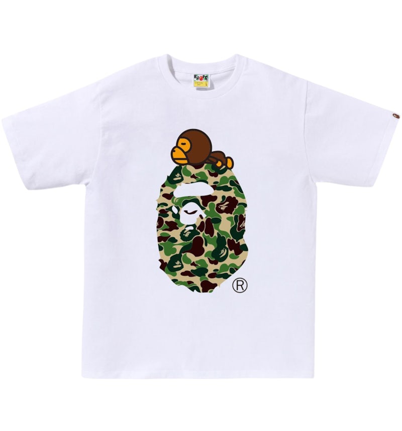 A Bathing Ape BAPE Big Ape Head Camo Logo Tee White