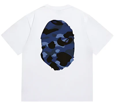 BAPE ABC Camo Big Ape Head Tee White/Navy