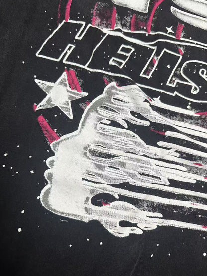Hellstar The Future Goggles Graphic Print Streetwear Tee Washed Black