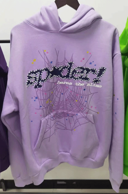 Sp5der Açaí Hoodie Purple Dark Blue