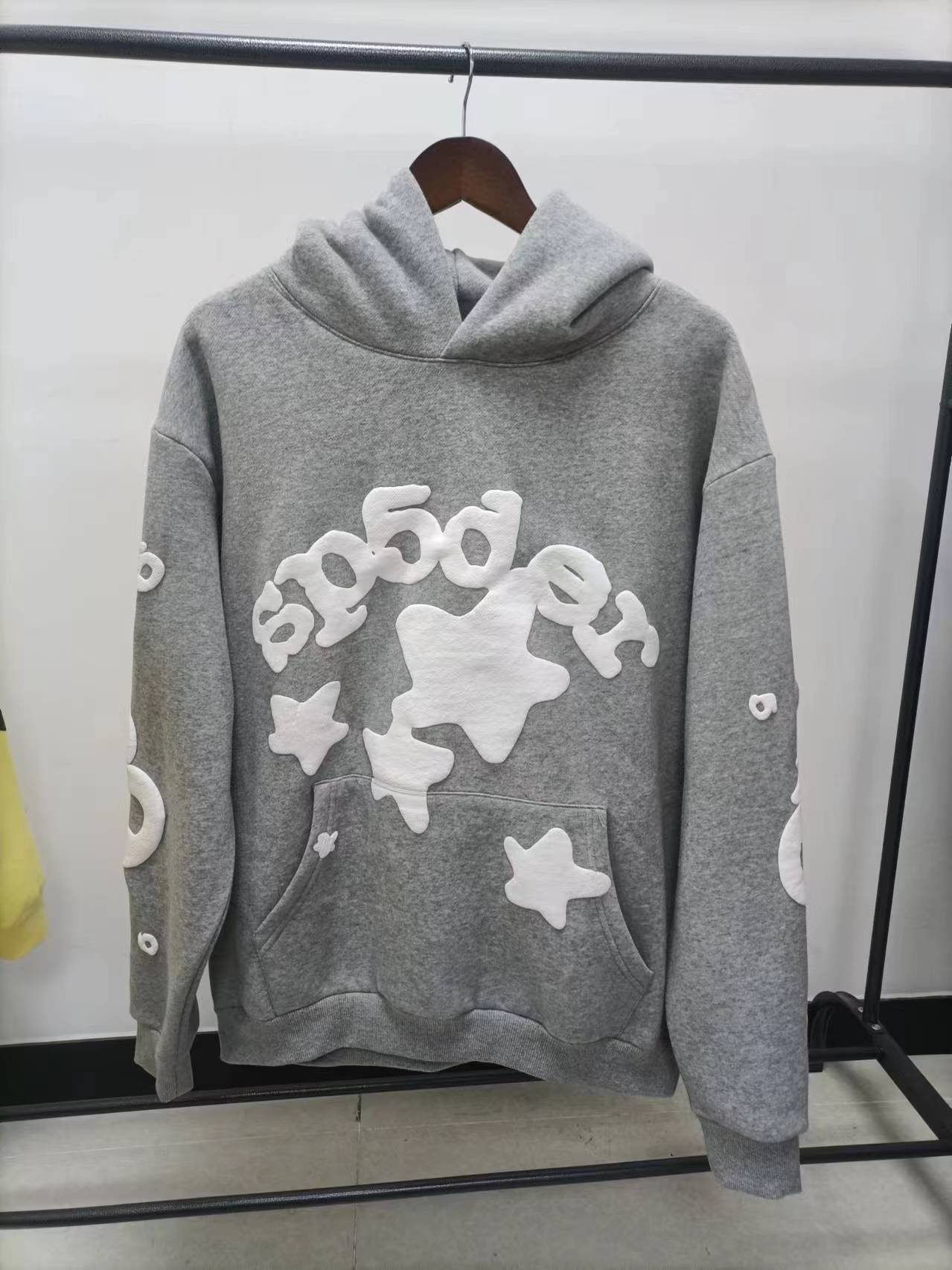 Sp5der Beluga Hoodie Heather Grey Khaki