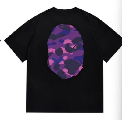 BAPE Purple ABC Camo Big Ape Head Tee Black