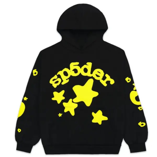 Sp5der Black Yellow Beluga Hoodie