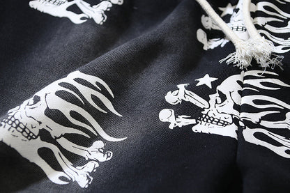 Hellstar Skull Shorts - Vintage Washed Black Sweat Shorts