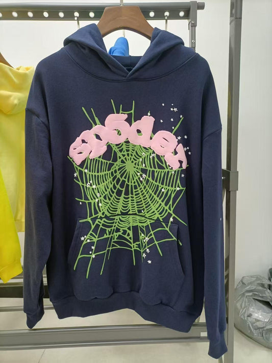 Sp5der OG Web Hoodie Navy