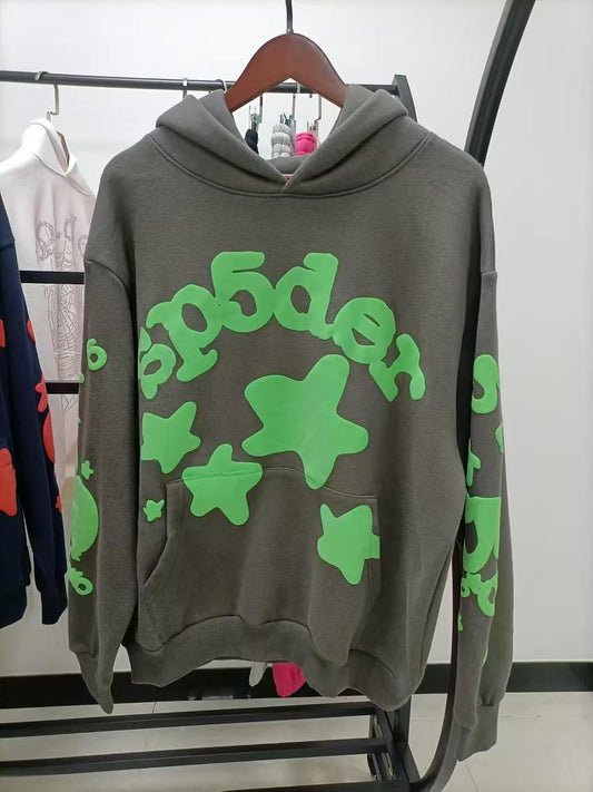 Sp5der Beluga Hoodie Grey Green