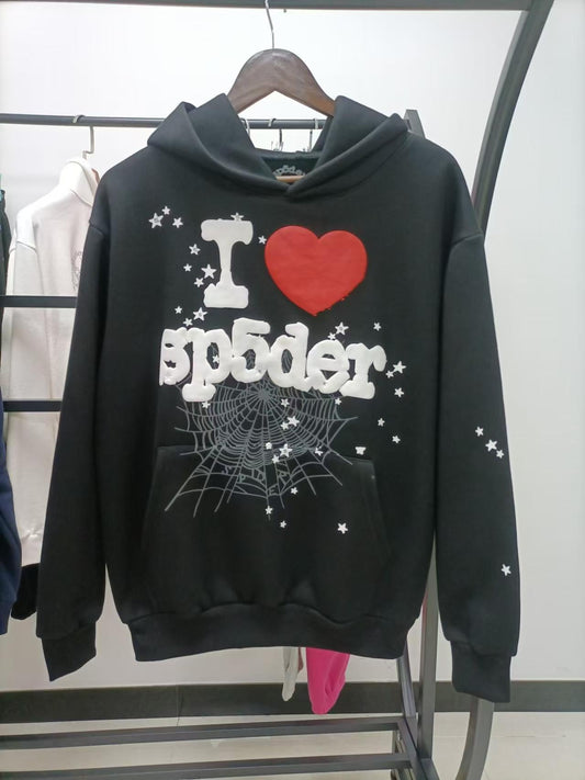 Sp5der I Heart SP5 Hoodie 'Black'