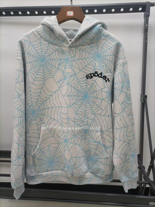 Sp5der AOP Web Hoodie 'Heather Grey'