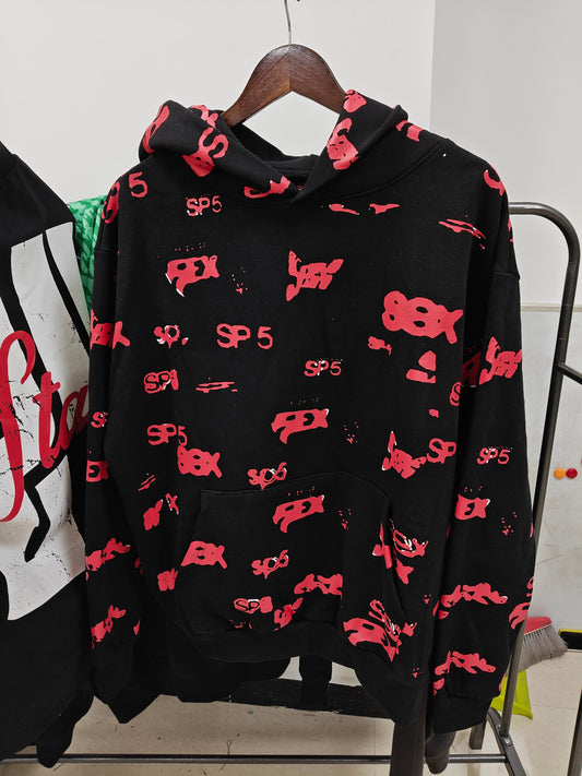 Sp5der Sex AOP Hoodie 'Black'