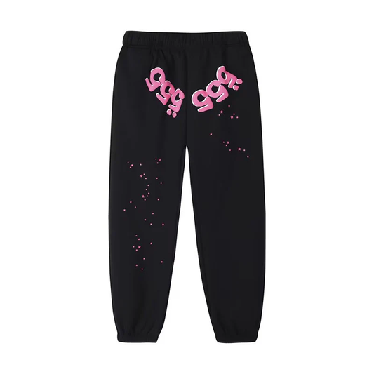 Sp5der Worldwide 555 Angel Number Sweatpants Black/Pink