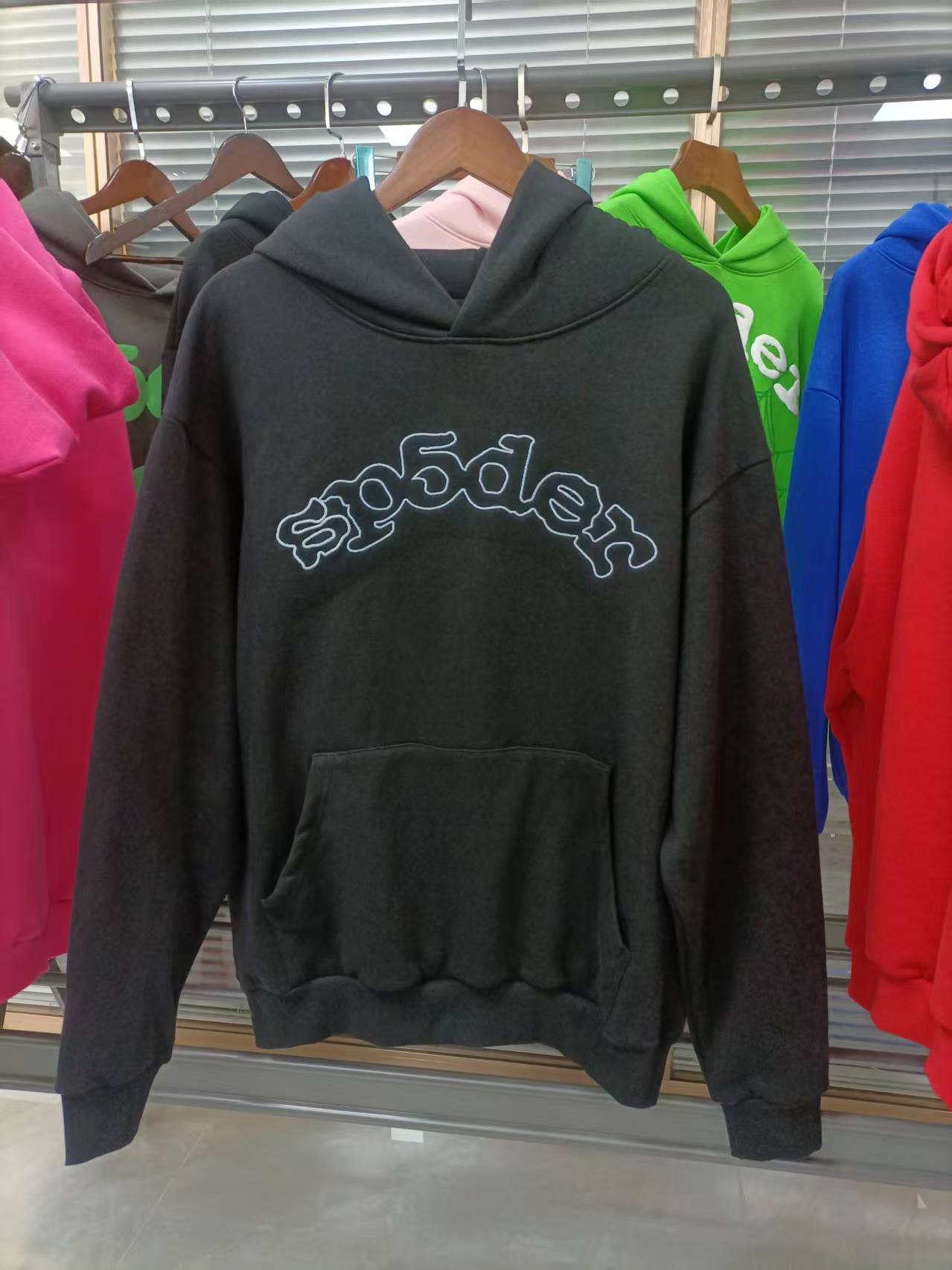 Sp5der OG Logo Hoodie Black Outline