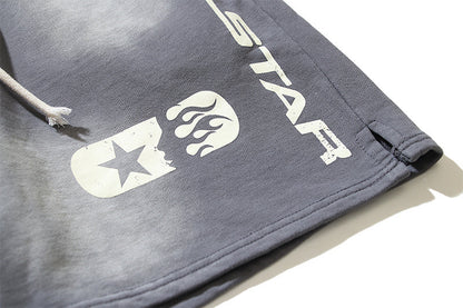 Hellstar Spray Fade Fleece Shorts Grey