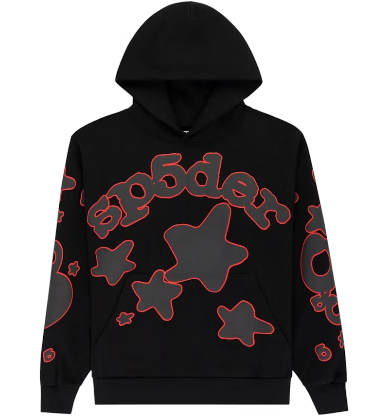 Sp5der Beluga Outline Hoodie Black