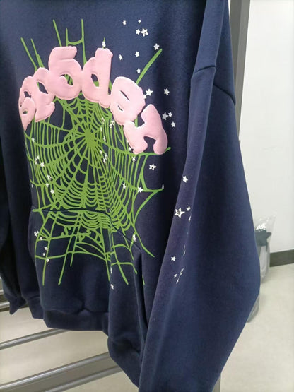 Sp5der OG Web Hoodie Navy