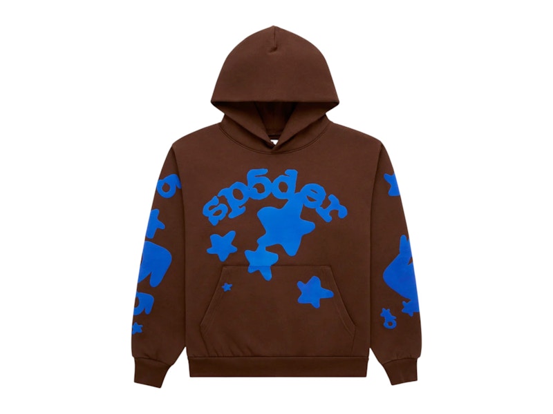 Sp5der Beluga Hoodie Brown Blue