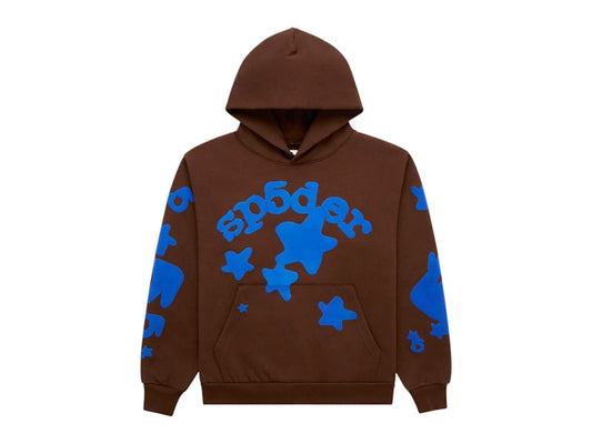 Sp5der Beluga Hoodie Brown Blue