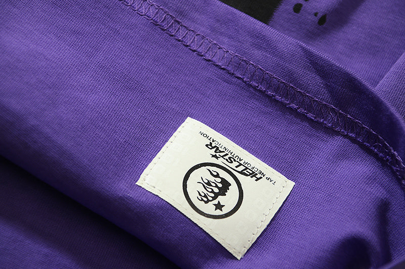 Hellstar Path To Paradise Goggles Print Oversized Tee Purple Vintage Wash