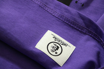 Hellstar Path To Paradise Goggles Print Oversized Tee Purple Vintage Wash