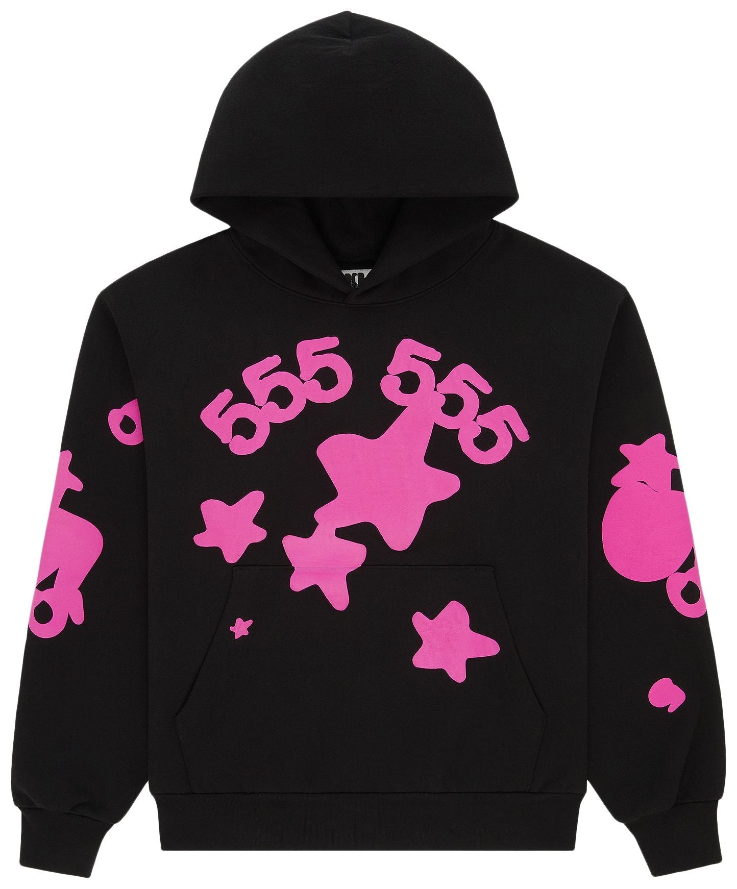 Sp5der Angel Number 555 Hoodie Black Pink