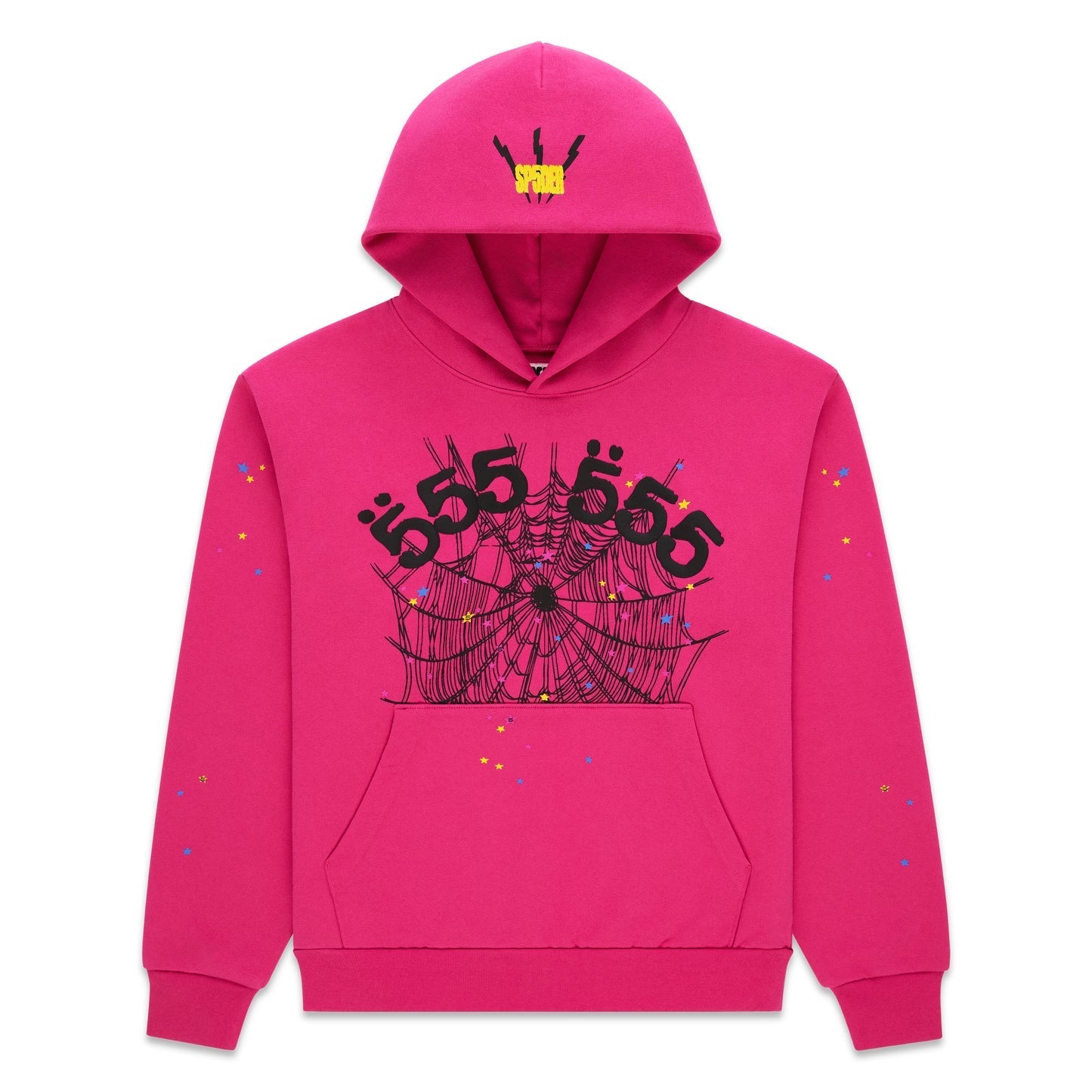 Sp5der Angel Number Hoodie Pink