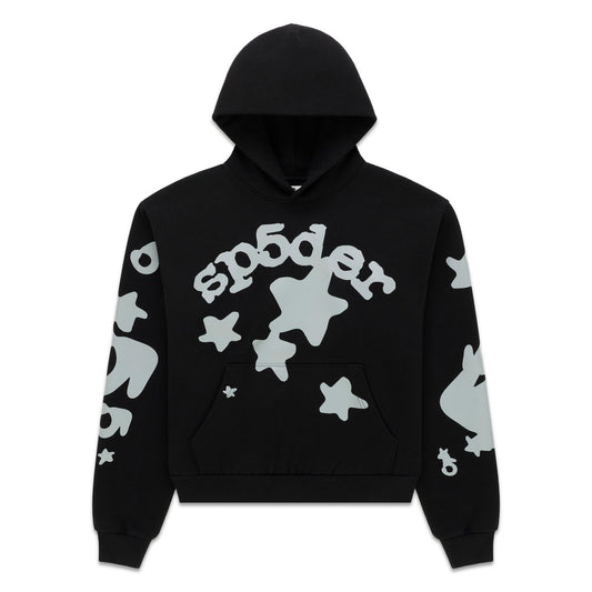 Sp5der Reflective Beluga Hoodie Black