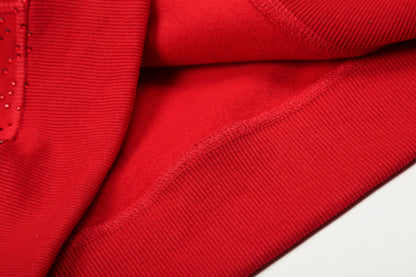 That's A Awful Lot Of Cough Syrup Red Full Zip Rhinestones Hoodie