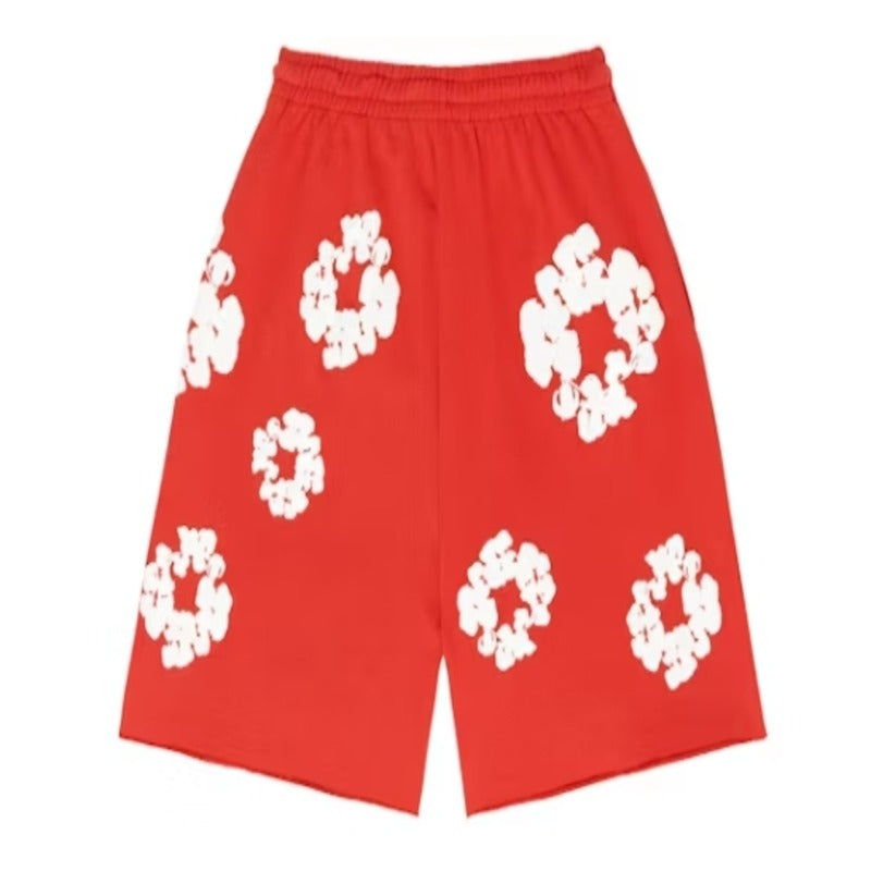 Denim Tears Cotton Wreath Shorts Red