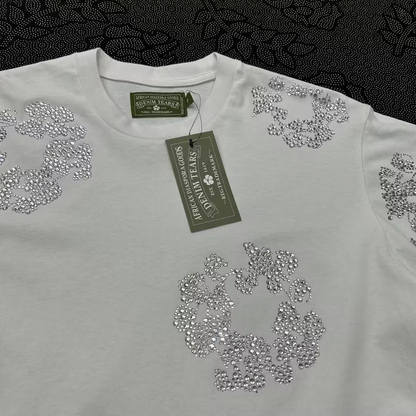 Denim Tears Rhinestone Cotton Wreath T-Shirt White
