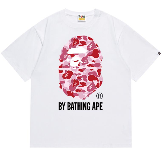 A Bathing Ape BAPE Big Ape Head Tee White Pink Camo