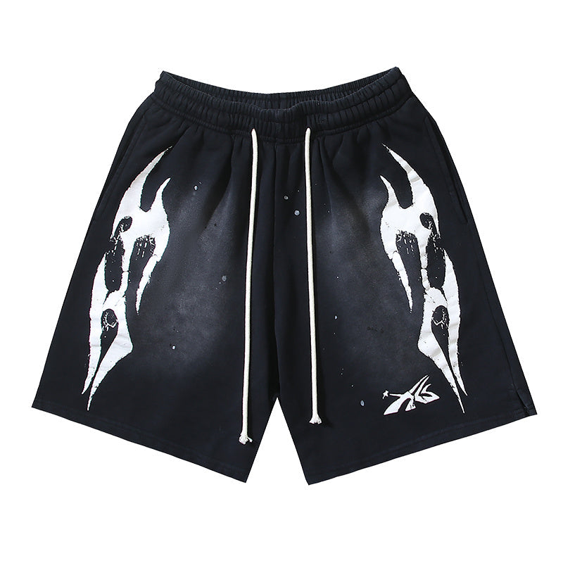 Hellstar Shard Flame Spray Fade Sweat Shorts