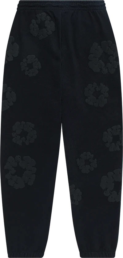 Denim Tears Cotton Wreath Sweatpants Black Monochrome