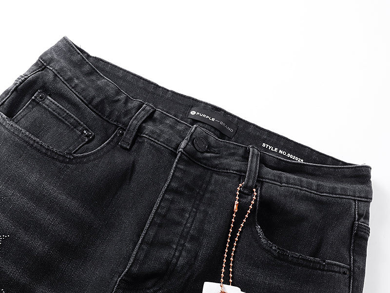 Purple Brand Laser Monogram Flare Jeans Black