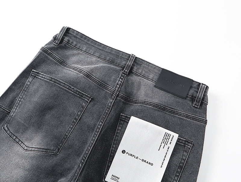 Purple Brand P004 Rhinestone Splatter Flare Jeans Washed Black
