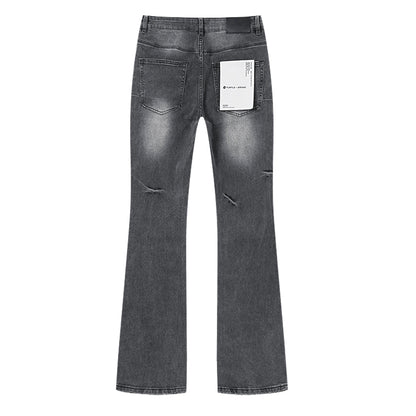 Purple Brand P004 Rhinestone Splatter Flare Jeans Washed Black
