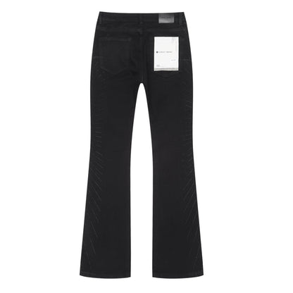Purple Brand Striped Flared Jeans Black