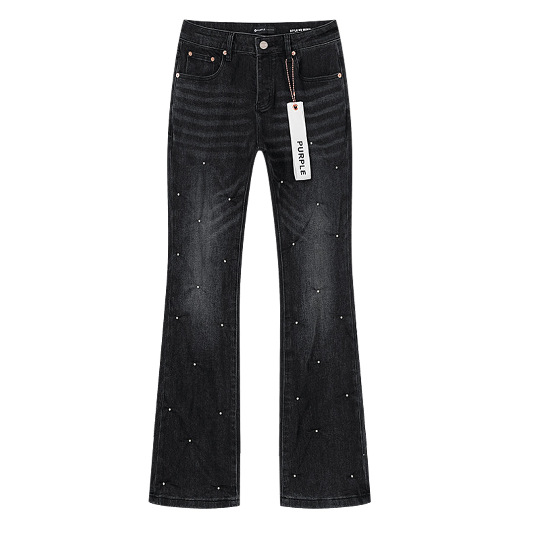 Purple Brand Crystal-Embellished Jeans Black