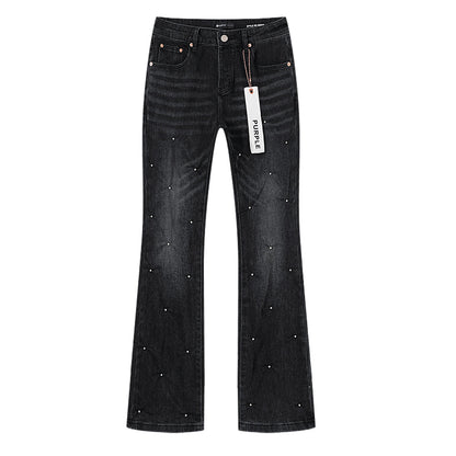 Purple Brand Crystal-Embellished Jeans Black