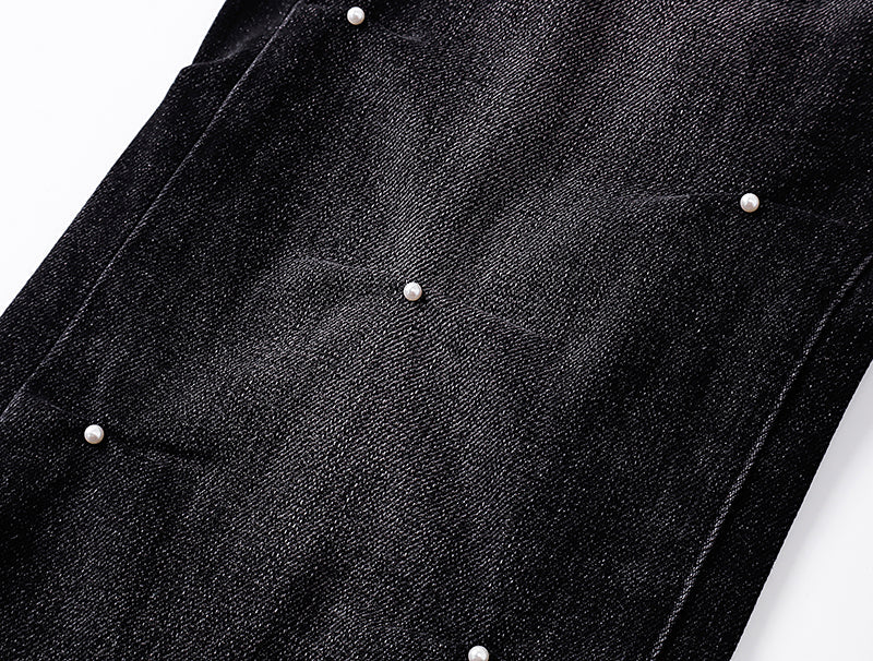Purple Brand Crystal-Embellished Jeans Black