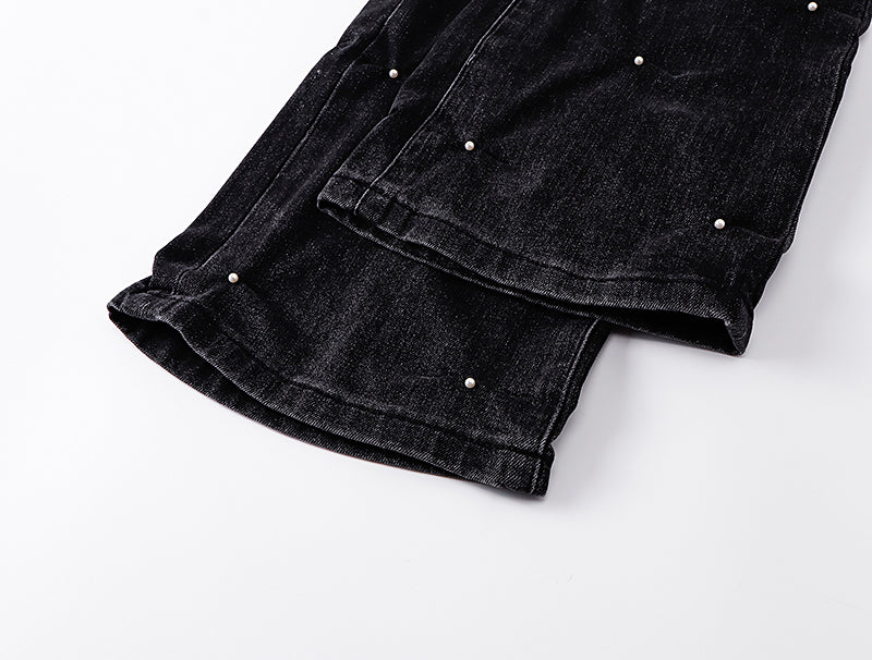 Purple Brand Crystal-Embellished Jeans Black