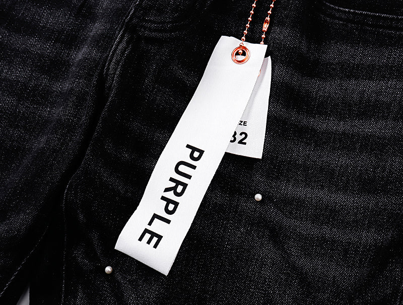 Purple Brand Crystal-Embellished Jeans Black