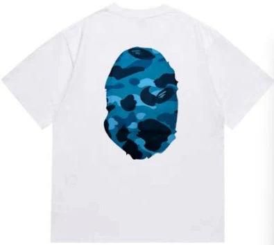 BAPE Blue ABC Camo Big Ape Head T-shirt