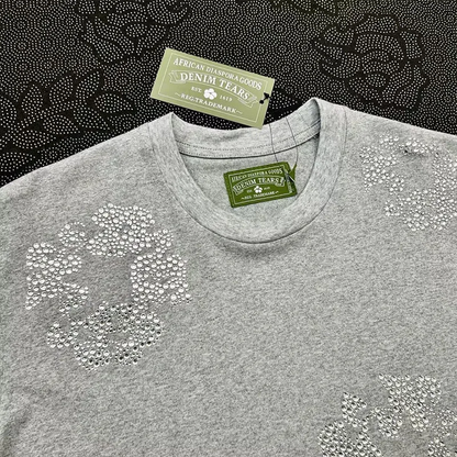 Denim Tears Rhinestone Cotton Wreath T-Shirt Grey