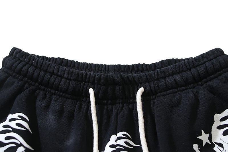 Hellstar Skull Shorts - Vintage Washed Black Sweat Shorts