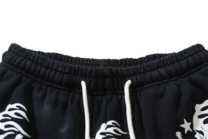 Hellstar Skull Shorts - Vintage Washed Black Sweat Shorts