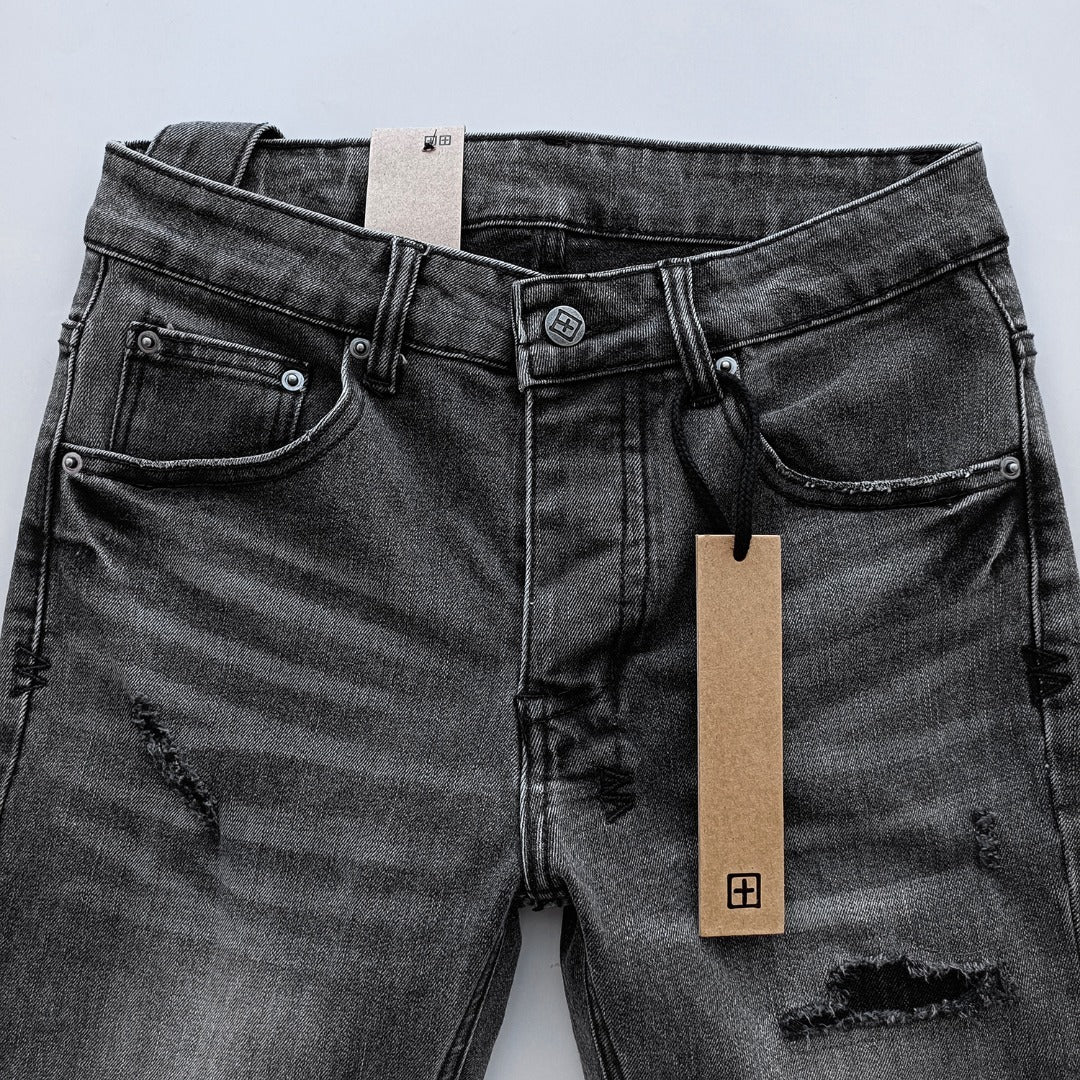 Ksubi Chitch Slim Men's Distressed Washed Grey Jeans