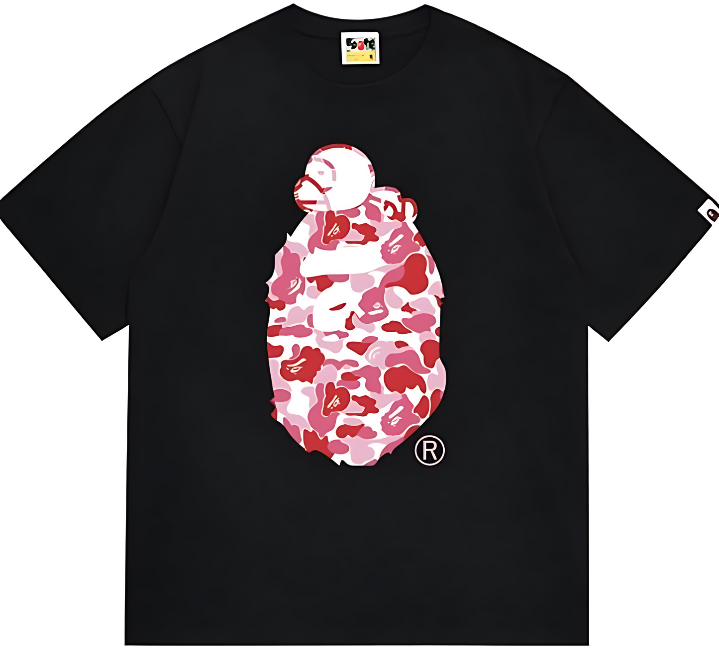 A Bathing Ape Color Camo Milo On Big Ape Tee - Pink Camo