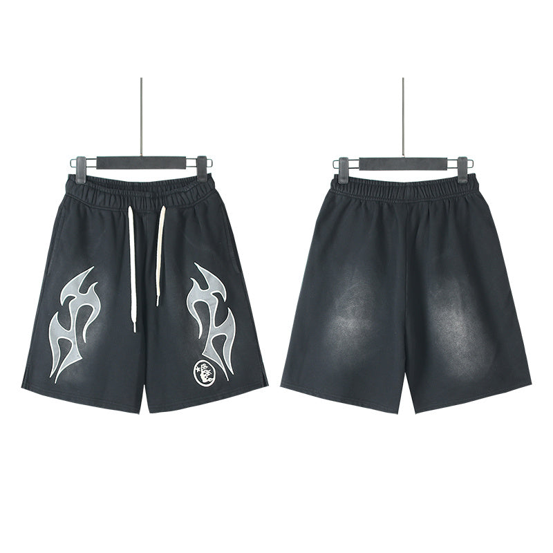 Hellstar Yoga Flame Outline Sweat Shorts