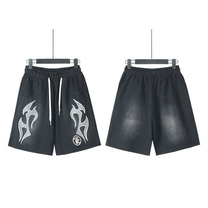 Hellstar Yoga Flame Outline Sweat Shorts