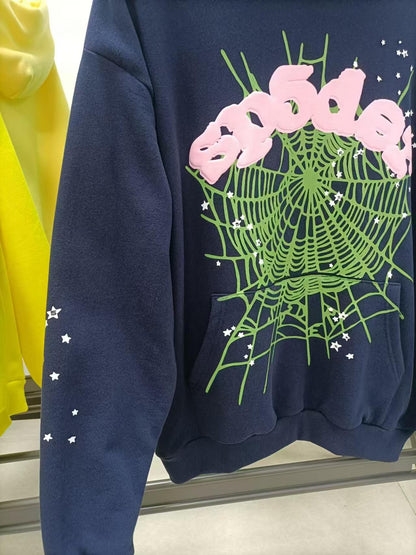 Sp5der OG Web Hoodie Navy