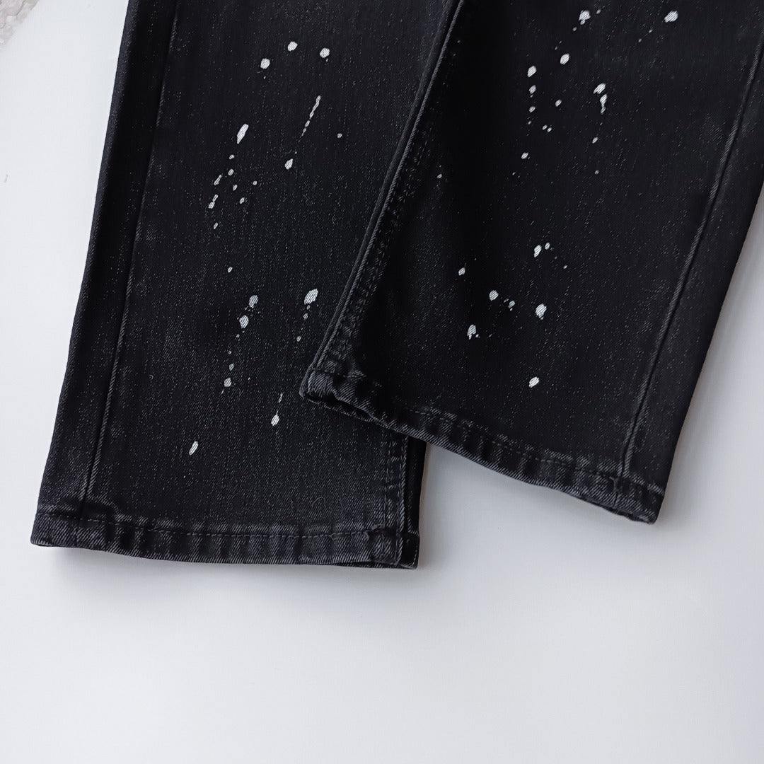 Ksubi Chitch Men's Black Distressed Paint Splatter Jeans